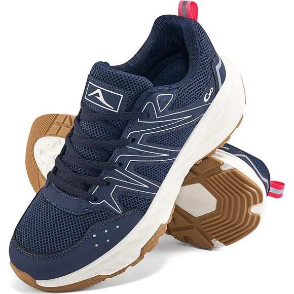 Women's Sneakers Walking Shoes Slip on Cushion Tennis Shoe Workout Gym Blue - Picture 1 of 7